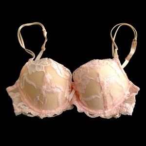 Pink lace bra